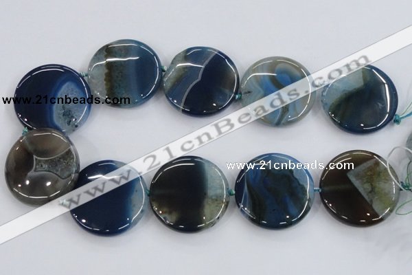 CAA433 15.5 inches 40mm flat round agate druzy geode beads