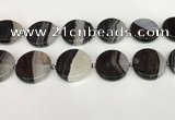 CAA4351 15.5 inches 30mm flat round agate druzy geode beads