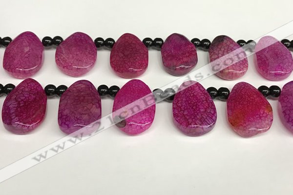 CAA4363 Top drilled 20*30mm freeform dragon veins agate beads