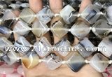 CAA4381 15.5 inches 18*18mm diamond Montana agate beads