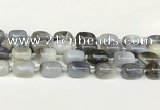 CAA4395 15.5 inches 15*20mm flat teardrop gray agate beads