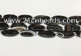 CAA4399 15.5 inches 16*30mm rectangle black banded agate beads