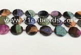 CAA4408 15.5 inches 20mm flat round agate druzy geode beads