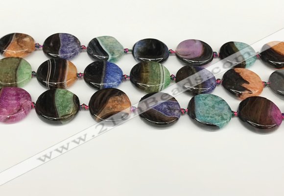 CAA4408 15.5 inches 20mm flat round agate druzy geode beads