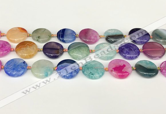 CAA4412 15.5 inches 20mm flat round agate druzy geode beads