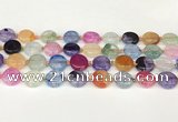 CAA4419 15.5 inches 15mm flat round agate druzy geode beads