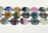 CAA4428 15.5 inches 25mm flat round agate druzy geode beads