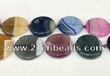 CAA4430 15.5 inches 35mm flat round agate druzy geode beads