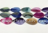 CAA4432 15.5 inches 25*35mm flat teardrop agate druzy geode beads