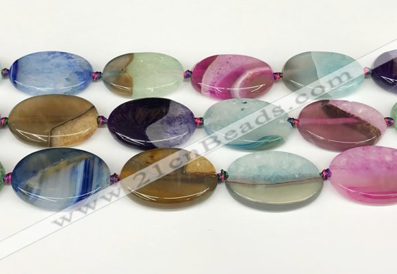 CAA4433 15.5 inches 25*35mm oval agate druzy geode beads