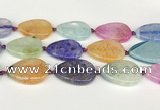 CAA4438 15.5 inches 25*35mm flat teardrop agate druzy geode beads