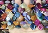 CAA4470 15.5 inches 12*12mm diamond dragon veins agate beads