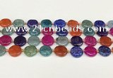 CAA4490 15.5 inches 16mm flat round dragon veins agate beads