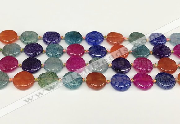 CAA4490 15.5 inches 16mm flat round dragon veins agate beads