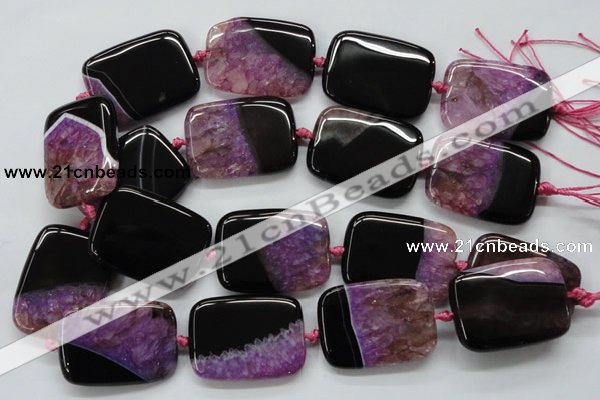 CAA450 15.5 inches 30*40mm rectangle agate druzy geode  beads