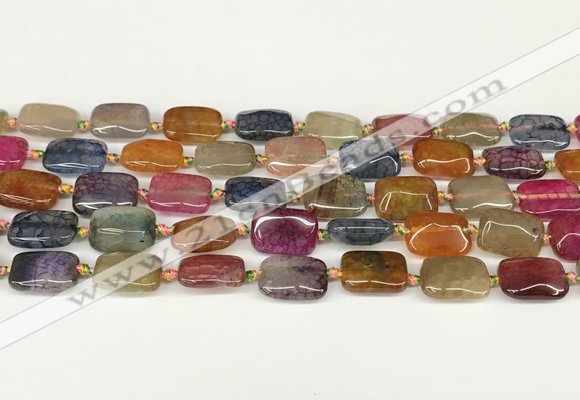 CAA4502 15.5 inches 10*14mm rectangle dragon veins agate beads