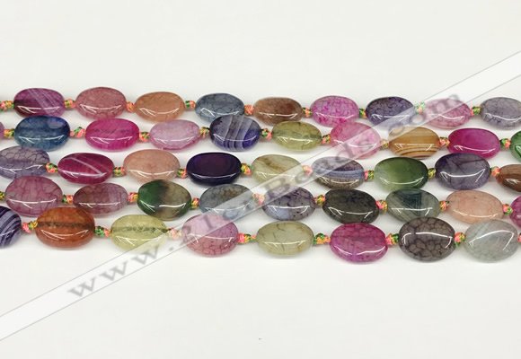 CAA4510 15.5 inches 10*14mm oval dragon veins agate beads