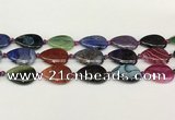 CAA4517 15.5 inches 18*25mm flat teardrop dragon veins agate beads