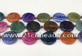 CAA4528 15.5 inches 25mm flat round dragon veins agate beads