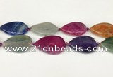 CAA4532 15.5 inches 25*35mm flat teardrop dragon veins agate beads