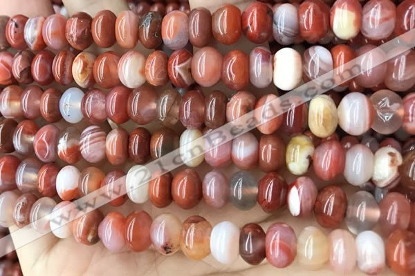 CAA4562 15.5 inches 6*8mm - 6*9mm rondelle south red agate beads