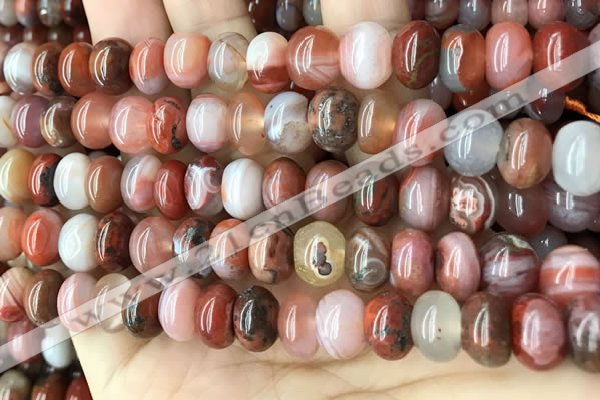 CAA4564 15.5 inches 7*11mm - 8*12mm rondelle south red agate beads