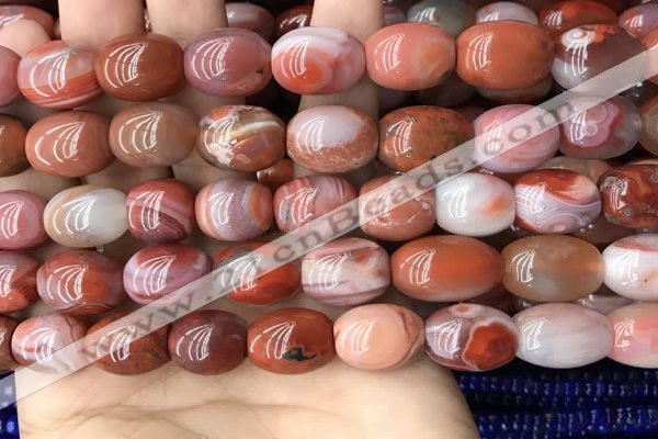 CAA4570 15.5 inches 12*15mm - 12*18mm rice south red agate beads