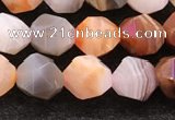 CAA4575 15.5 inches 6mm faceted nuggets mixed botswana agate beads