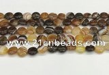 CAA4580 15.5 inches 10mm flat round banded agate beads wholesale