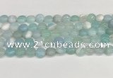 CAA4584 15.5 inches 10mm flat round banded agate beads wholesale