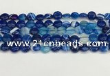 CAA4585 15.5 inches 10mm flat round banded agate beads wholesale