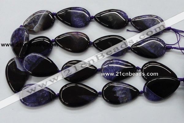 CAA459 15.5 inches 24*40mm flat teardrop agate druzy geode beads