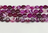 CAA4590 15.5 inches 12mm flat round banded agate beads wholesale