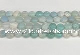 CAA4592 15.5 inches 12mm flat round banded agate beads wholesale