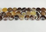 CAA4596 15.5 inches 14mm flat round banded agate beads wholesale