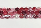 CAA4599 15.5 inches 14mm flat round banded agate beads wholesale