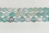 CAA4600 15.5 inches 14mm flat round banded agate beads wholesale