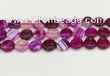 CAA4606 15.5 inches 16mm flat round banded agate beads wholesale