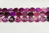 CAA4614 15.5 inches 18mm flat round banded agate beads wholesale