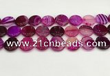CAA4622 15.5 inches 20mm flat round banded agate beads wholesale