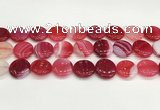 CAA4623 15.5 inches 20mm flat round banded agate beads wholesale