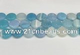 CAA4624 15.5 inches 20mm flat round banded agate beads wholesale