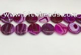 CAA4630 15.5 inches 25mm flat round banded agate beads wholesale