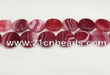 CAA4631 15.5 inches 25mm flat round banded agate beads wholesale