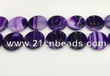CAA4637 15.5 inches 30mm flat round banded agate beads wholesale