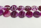 CAA4638 15.5 inches 30mm flat round banded agate beads wholesale