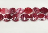 CAA4639 15.5 inches 30mm flat round banded agate beads wholesale