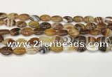 CAA4645 15.5 inches 10*14mm oval banded agate beads wholesale