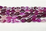 CAA4647 15.5 inches 10*14mm oval banded agate beads wholesale