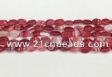 CAA4648 15.5 inches 10*14mm oval banded agate beads wholesale